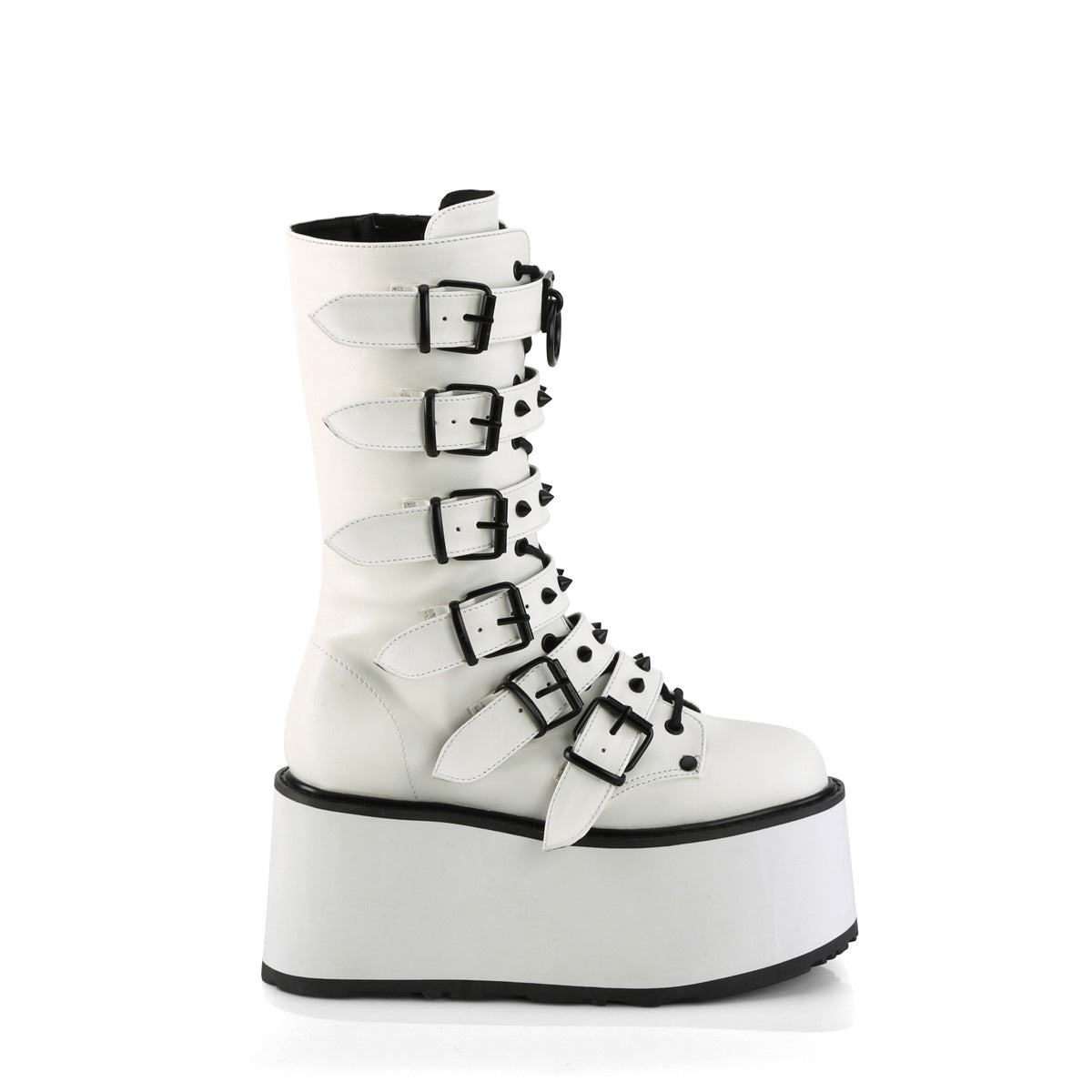 DemoniaCult  Boots DAMNED-225 Wht Vegan Leather