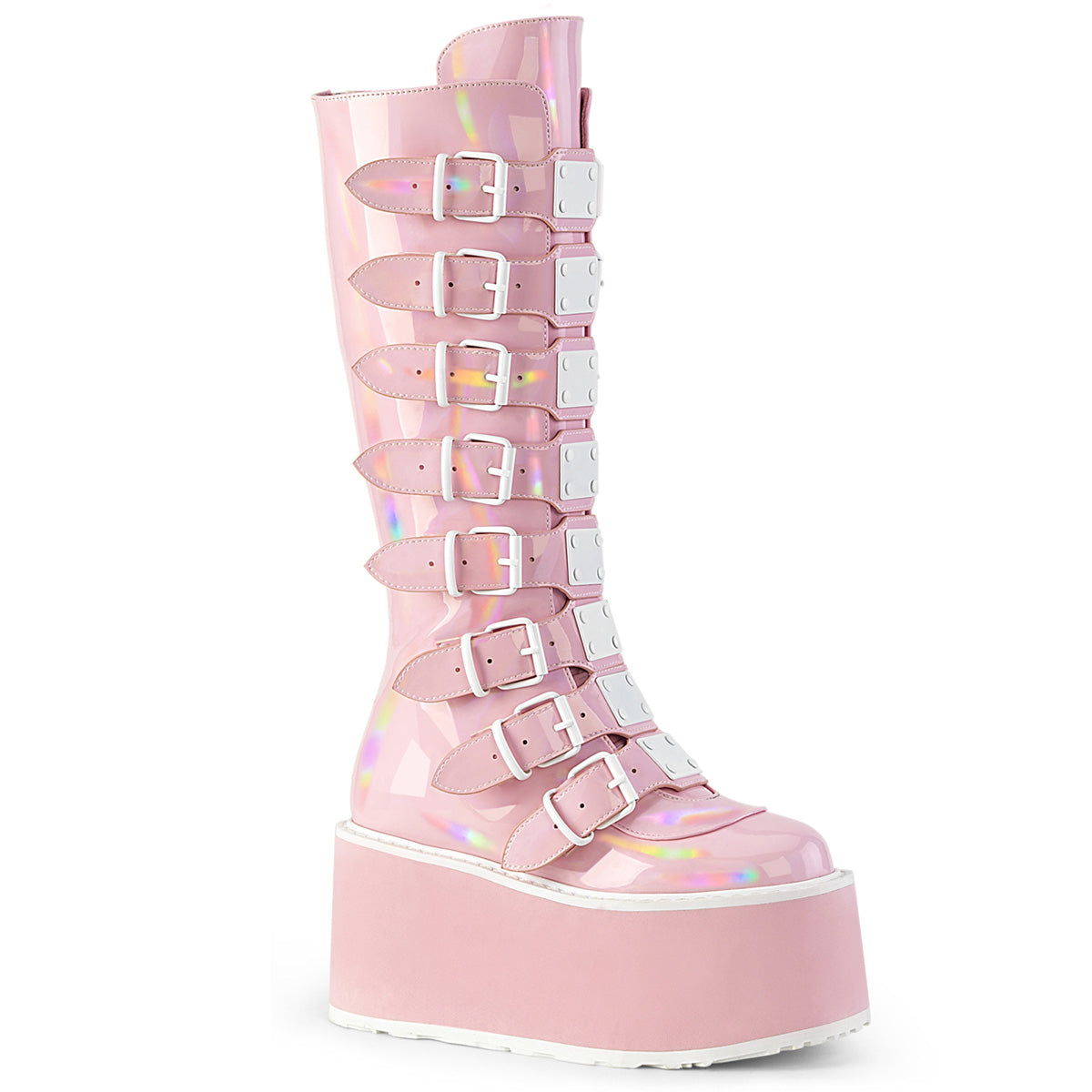 DemoniaCult  Boots DAMNED-318 B. Pink Holo Pat