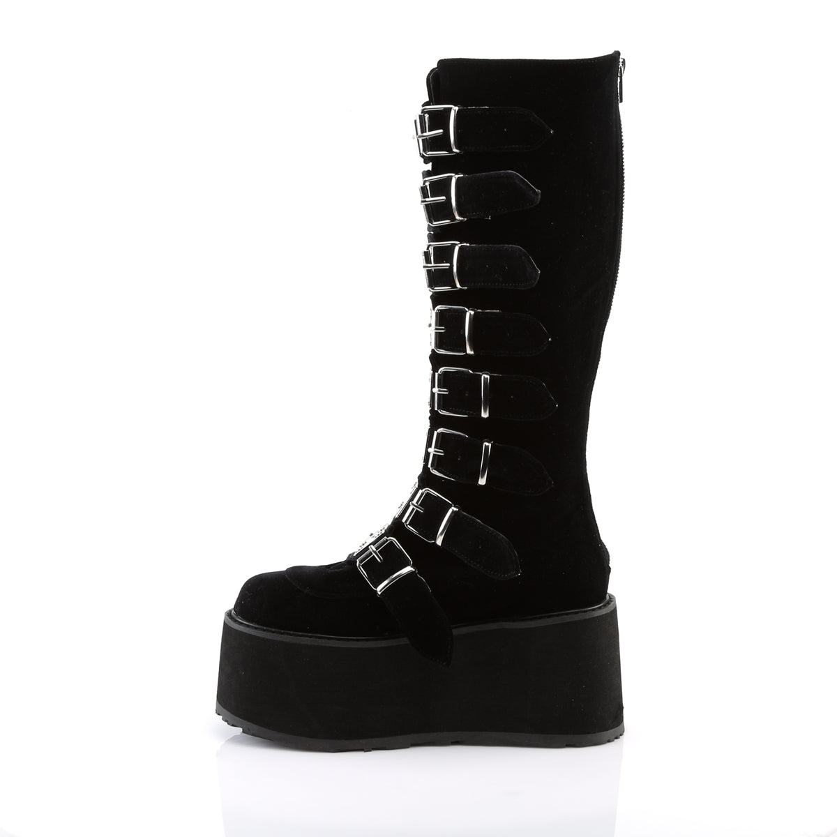 DemoniaCult Womens Boots DAMNED-318 Blk Velvet