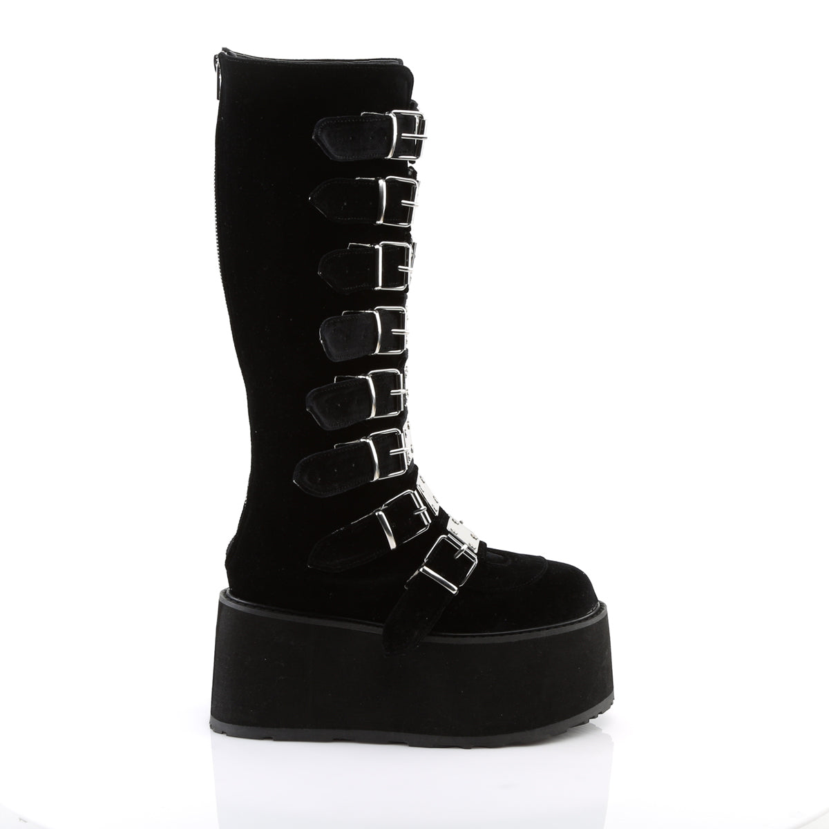 DemoniaCult Womens Boots DAMNED-318 Blk Velvet