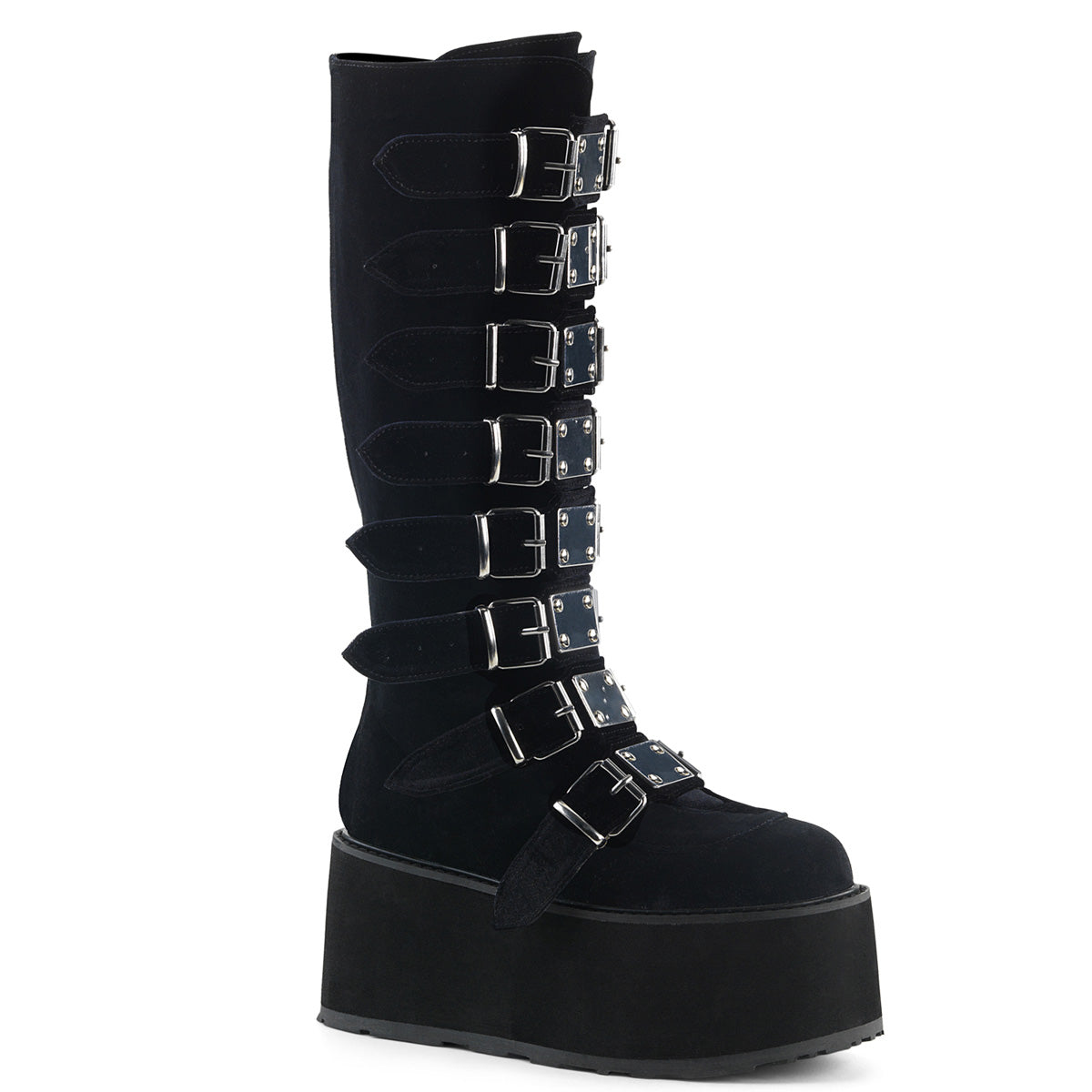 DemoniaCult Womens Boots DAMNED-318 Blk Velvet