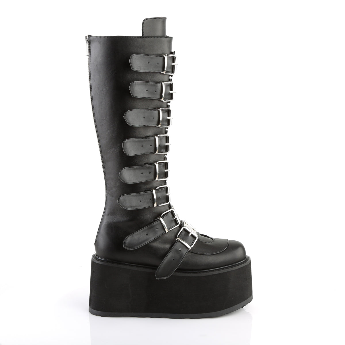 DemoniaCult Womens Boots DAMNED-318 Blk Vegan Leather