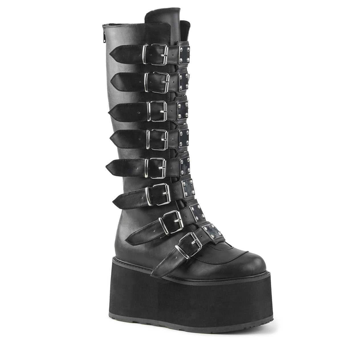 DemoniaCult Womens Boots DAMNED-318 Blk Vegan Leather