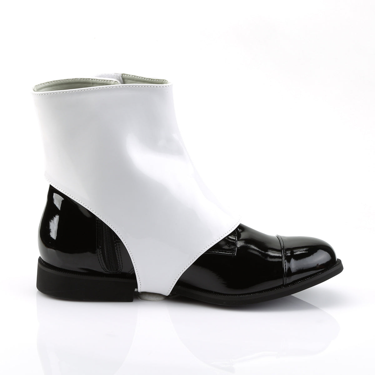 Funtasma Mens  DAPPER-06 Blk Pat Boot W/2 Detachable Spats