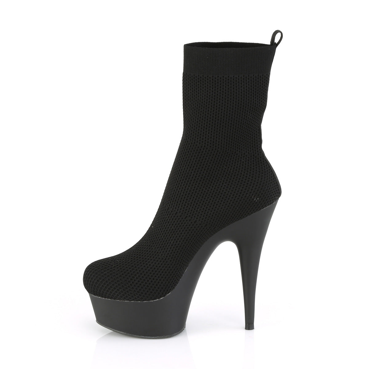 Pleaser Womens Ankle Boots DELIGHT-1002 Blk Fabric/Blk Matte