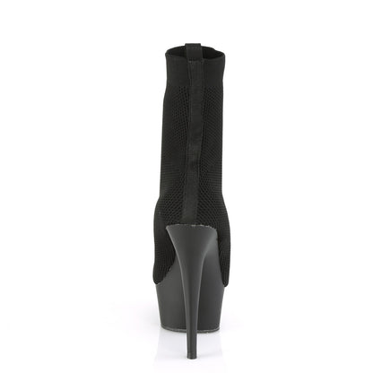 Pleaser Womens Ankle Boots DELIGHT-1002 Blk Fabric/Blk Matte