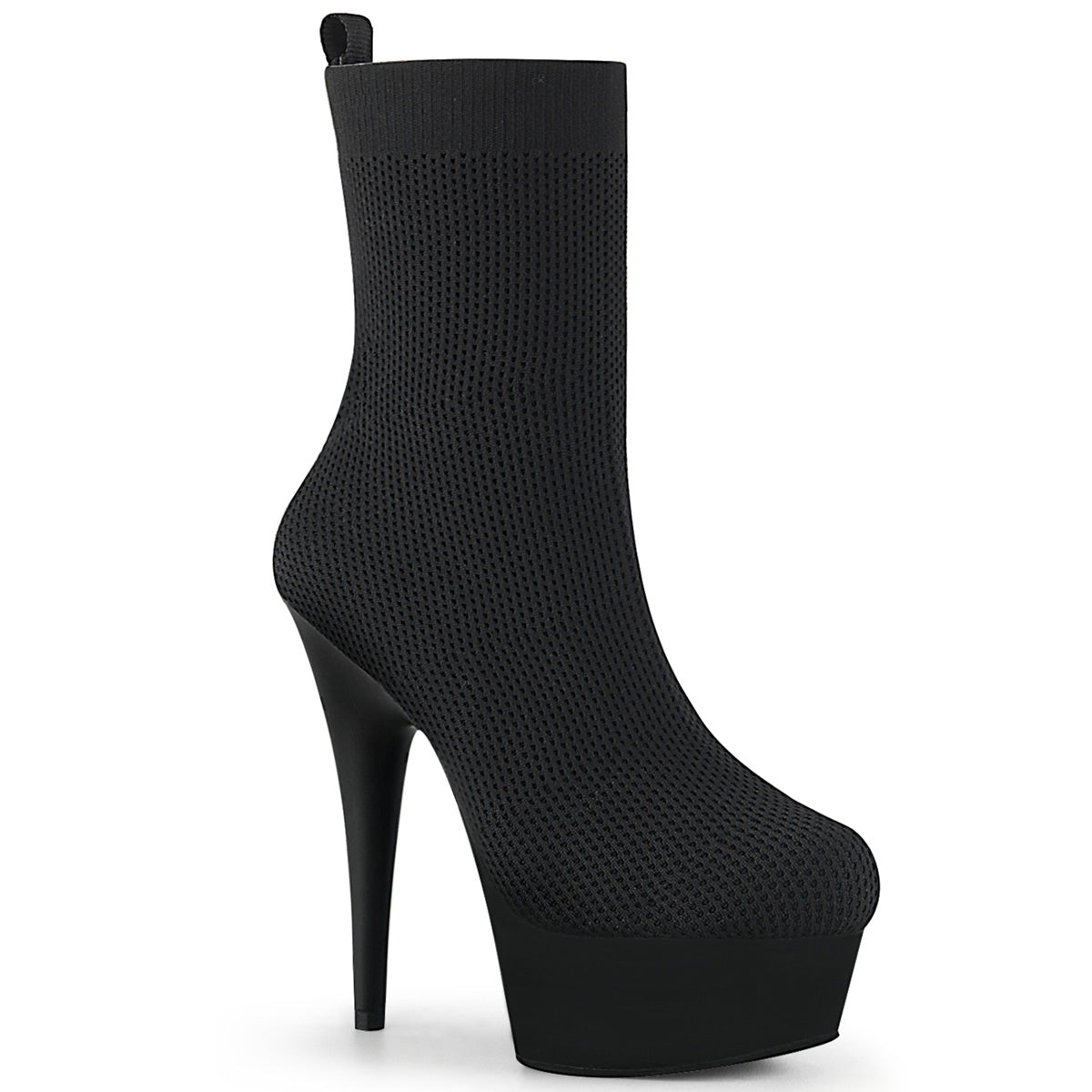 Pleaser Womens Ankle Boots DELIGHT-1002 Blk Fabric/Blk Matte