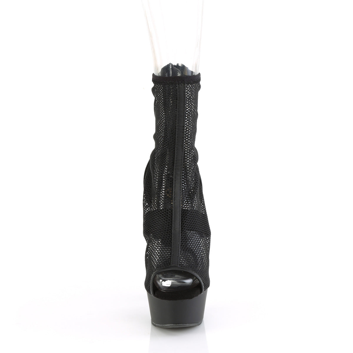 Pleaser   DELIGHT-1006 Blk Faux Leather-Mesh/Blk Matte