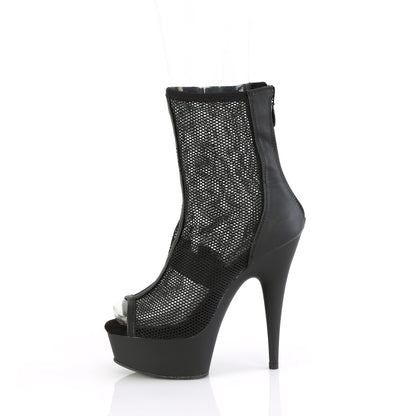 Pleaser   DELIGHT-1006 Blk Faux Leather-Mesh/Blk Matte