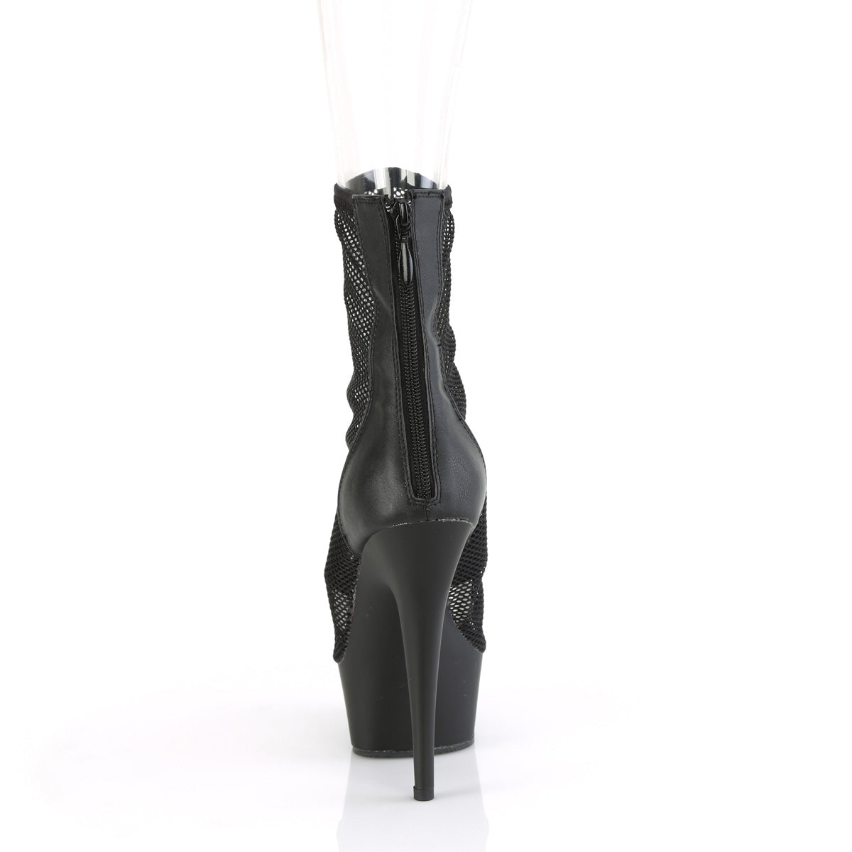 Pleaser   DELIGHT-1006 Blk Faux Leather-Mesh/Blk Matte