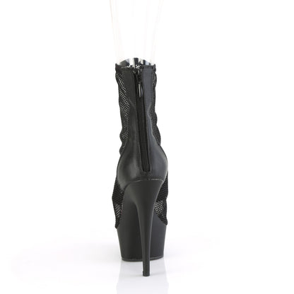 Pleaser   DELIGHT-1006 Blk Faux Leather-Mesh/Blk Matte