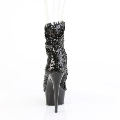 Pleaser   DELIGHT-1008SQ Blk Sequins/Blk Matte