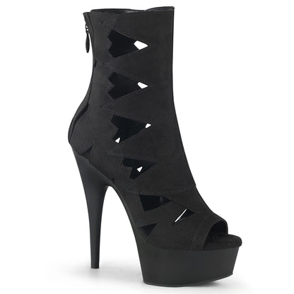 Pleaser Womens Ankle Boots DELIGHT-1014 Blk Faux Suede/Blk Matte