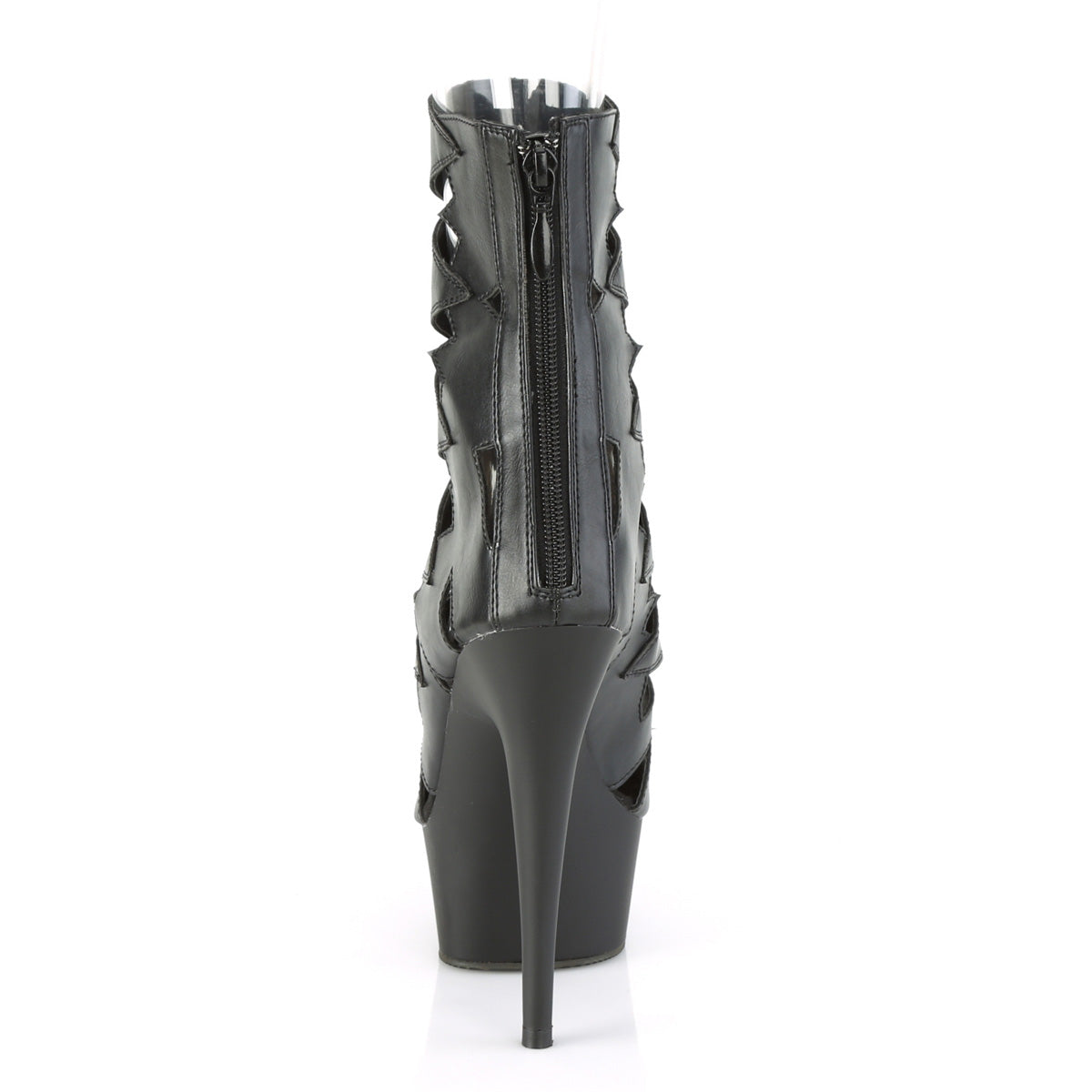 Pleaser Womens Ankle Boots DELIGHT-1014 Blk Faux Leather/Blk Matte
