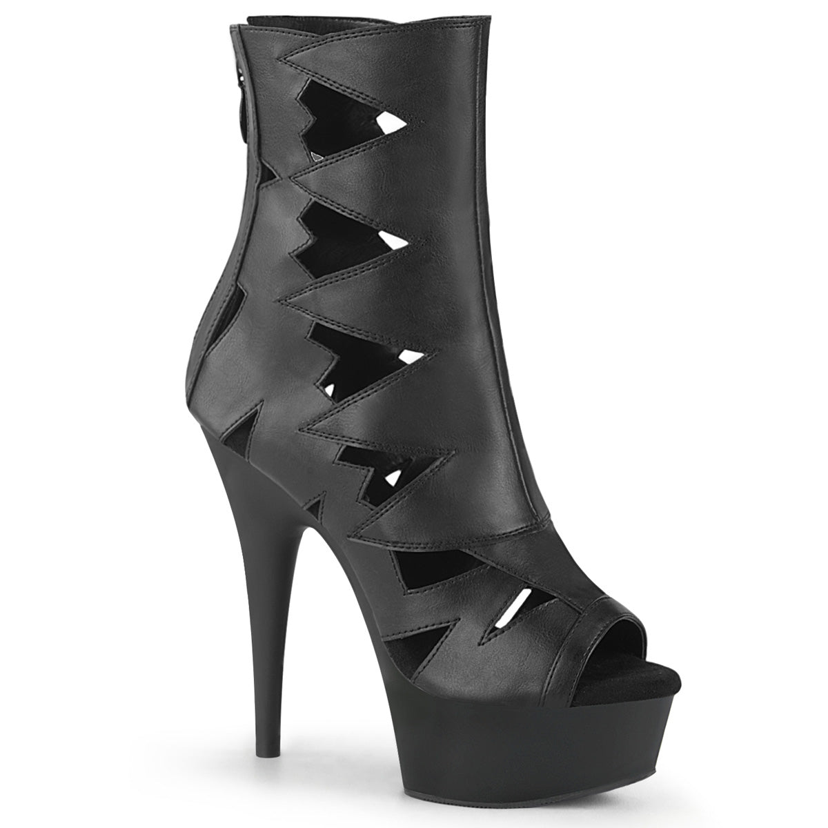 Pleaser Womens Ankle Boots DELIGHT-1014 Blk Faux Leather/Blk Matte
