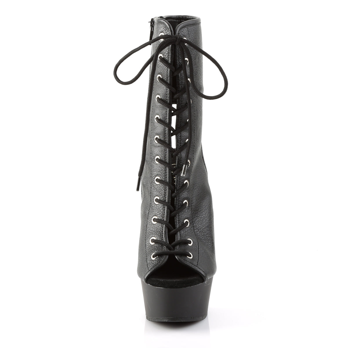 Pleaser Womens Ankle Boots DELIGHT-1016 Blk Faux Leather/Blk Matte