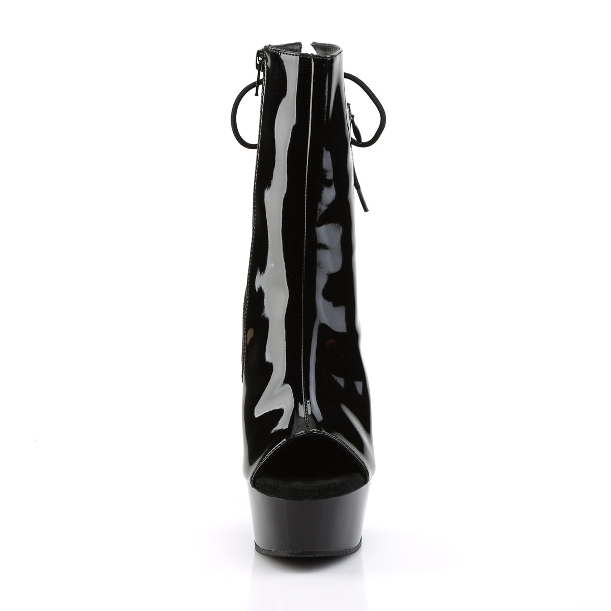 Pleaser Womens Ankle Boots DELIGHT-1018 Blk Pat/Blk