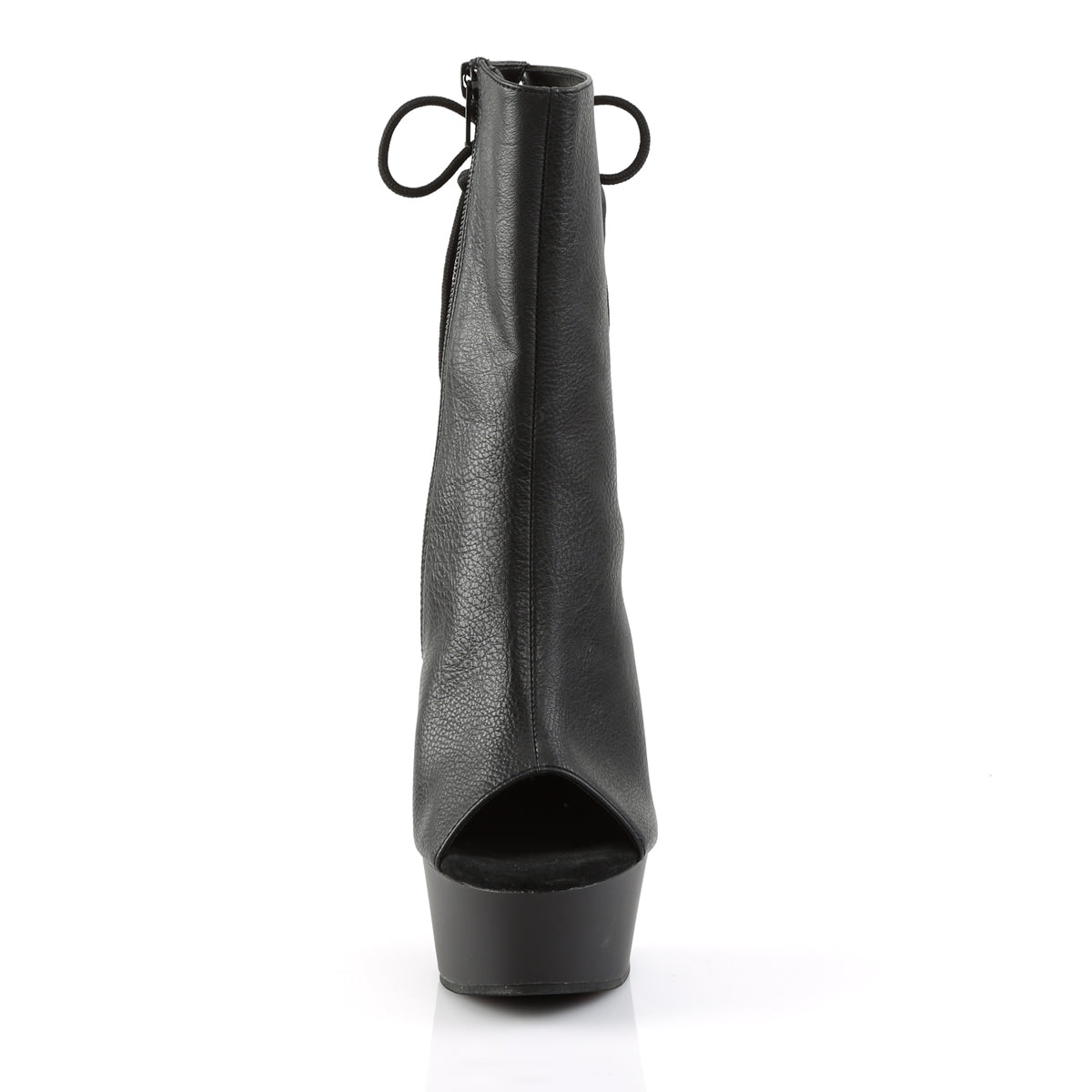 Pleaser Womens Ankle Boots DELIGHT-1018 Blk Faux Leather/Blk