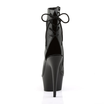 Pleaser Womens Ankle Boots DELIGHT-1018 Blk Faux Leather/Blk
