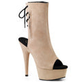 Pleaser Womens Ankle Boots DELIGHT-1018FS Beige Faux Suede/Beige Faux Suede