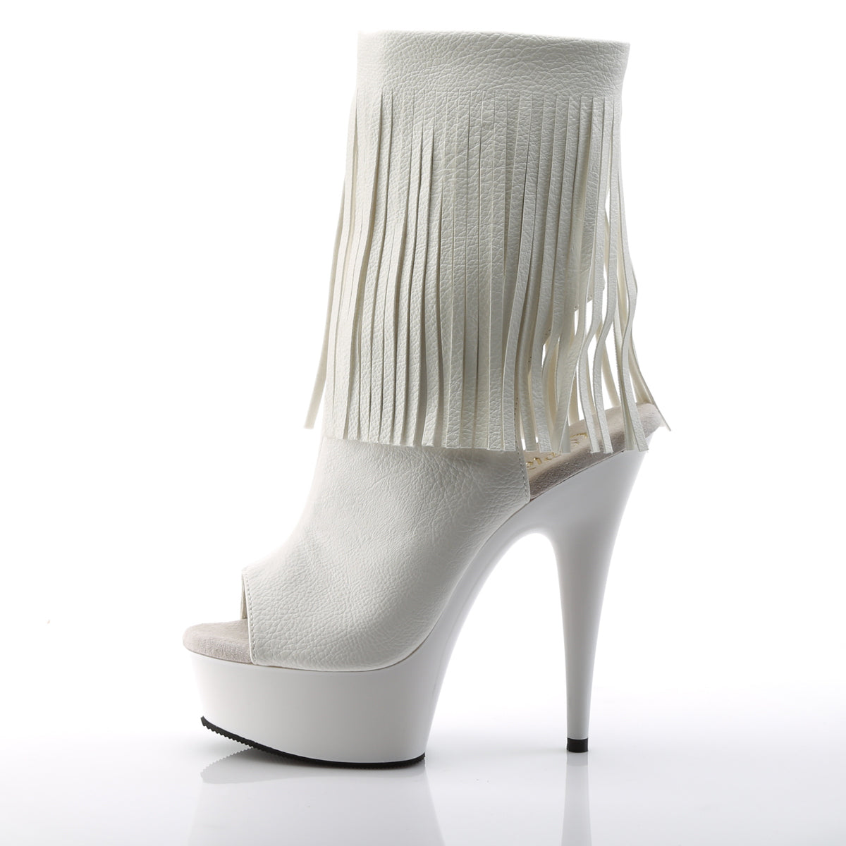 Pleaser Womens Ankle Boots DELIGHT-1019 Wht Faux Leather/Wht