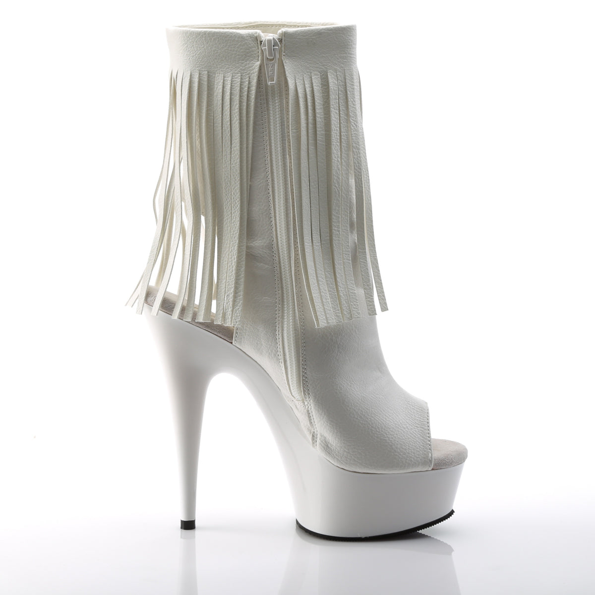 Pleaser Womens Ankle Boots DELIGHT-1019 Wht Faux Leather/Wht