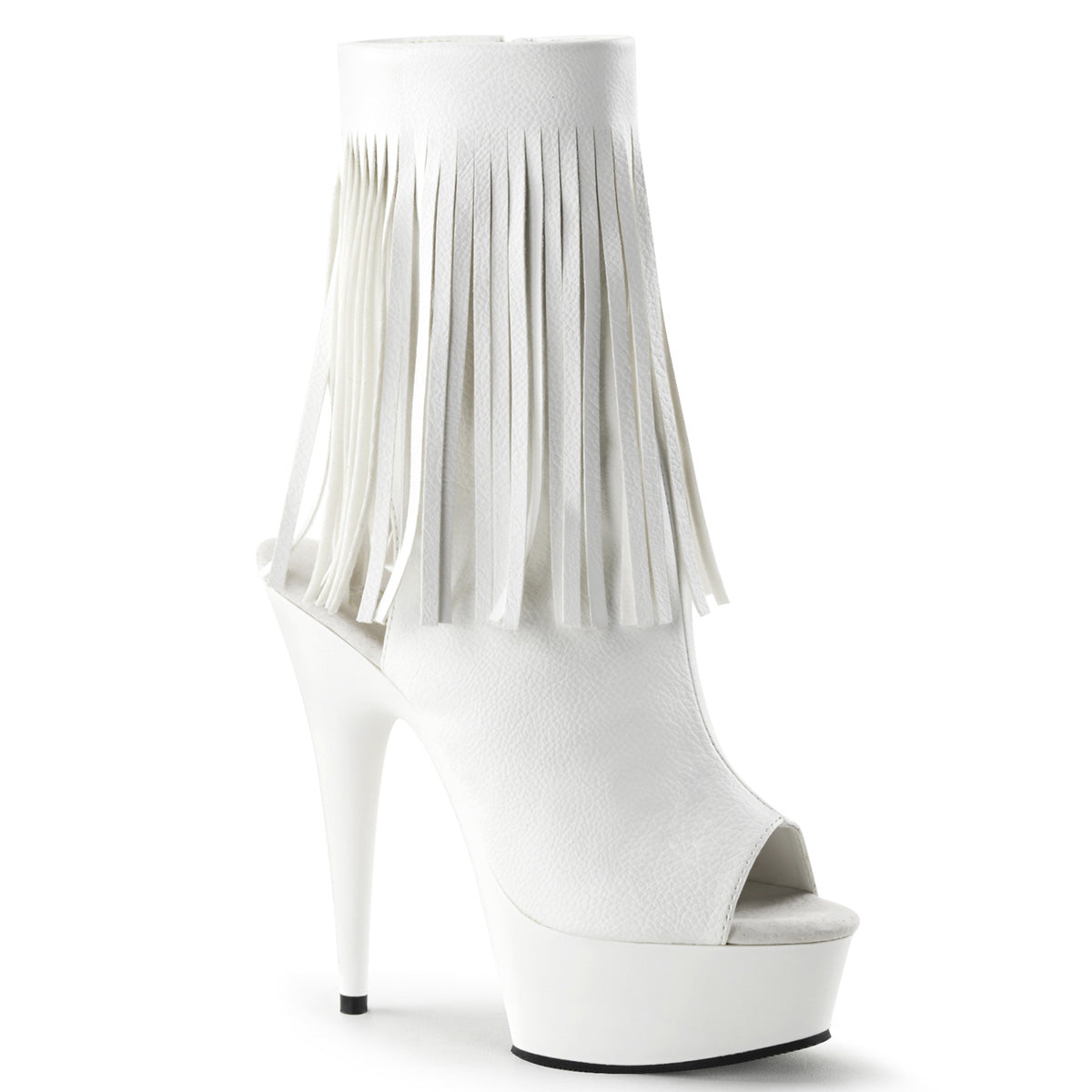 Pleaser Womens Ankle Boots DELIGHT-1019 Wht Faux Leather/Wht