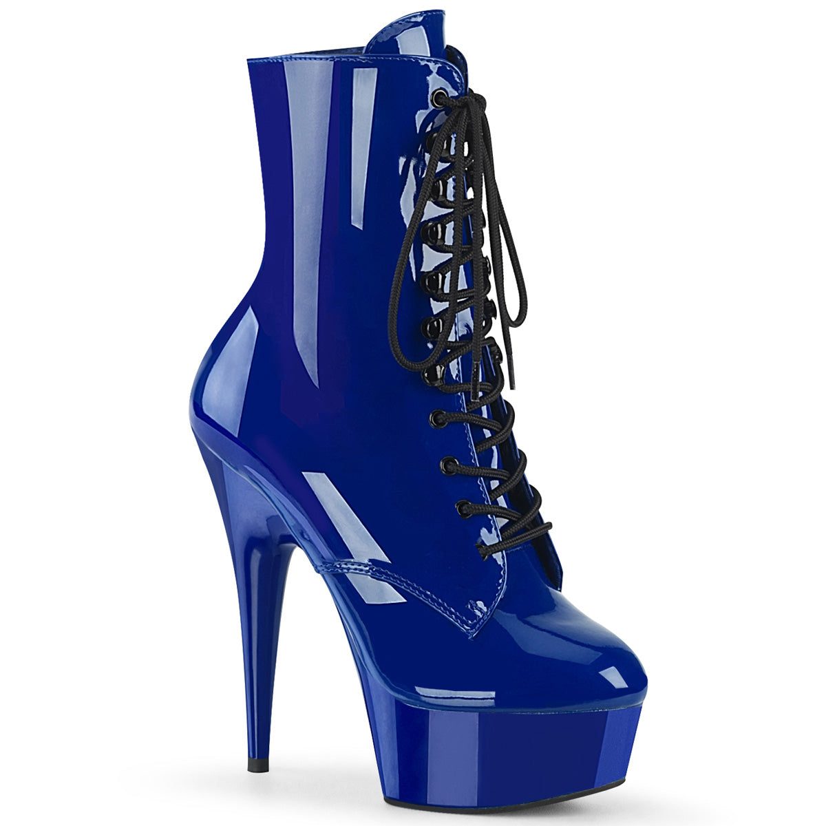 Pleaser Womens Ankle Boots DELIGHT-1020 Royal Blue Pat/Royal Blue