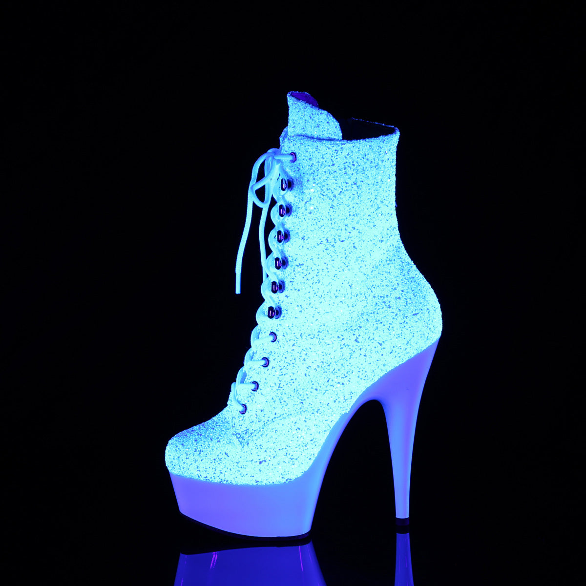 Pleaser   DELIGHT-1020LG Neon Wht Multi Glitter/Neon Wht