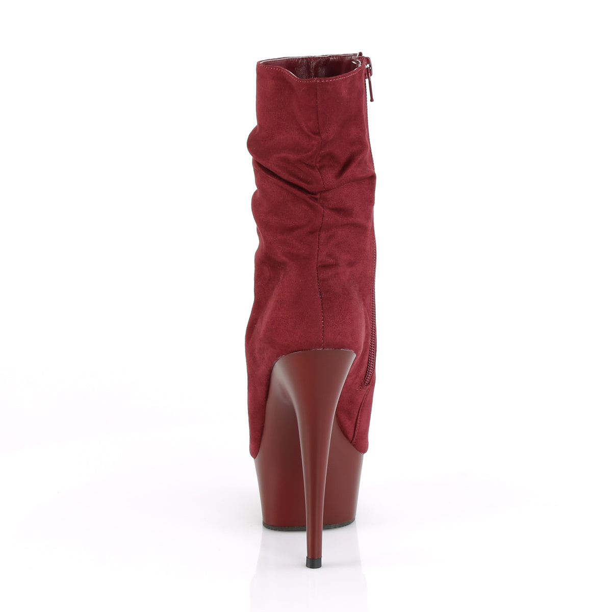 Pleaser Womens Ankle Boots DELIGHT-1031 Burgundy Faux Suede/Burgundy Matte