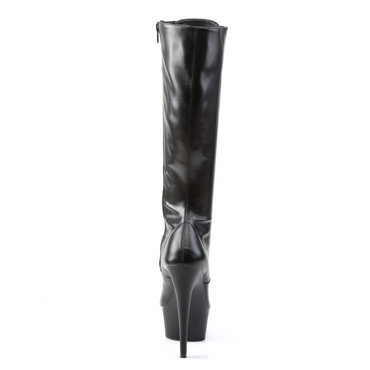 Pleaser Womens Boots DELIGHT-2023 Blk Str Faux Leather/Blk Matte
