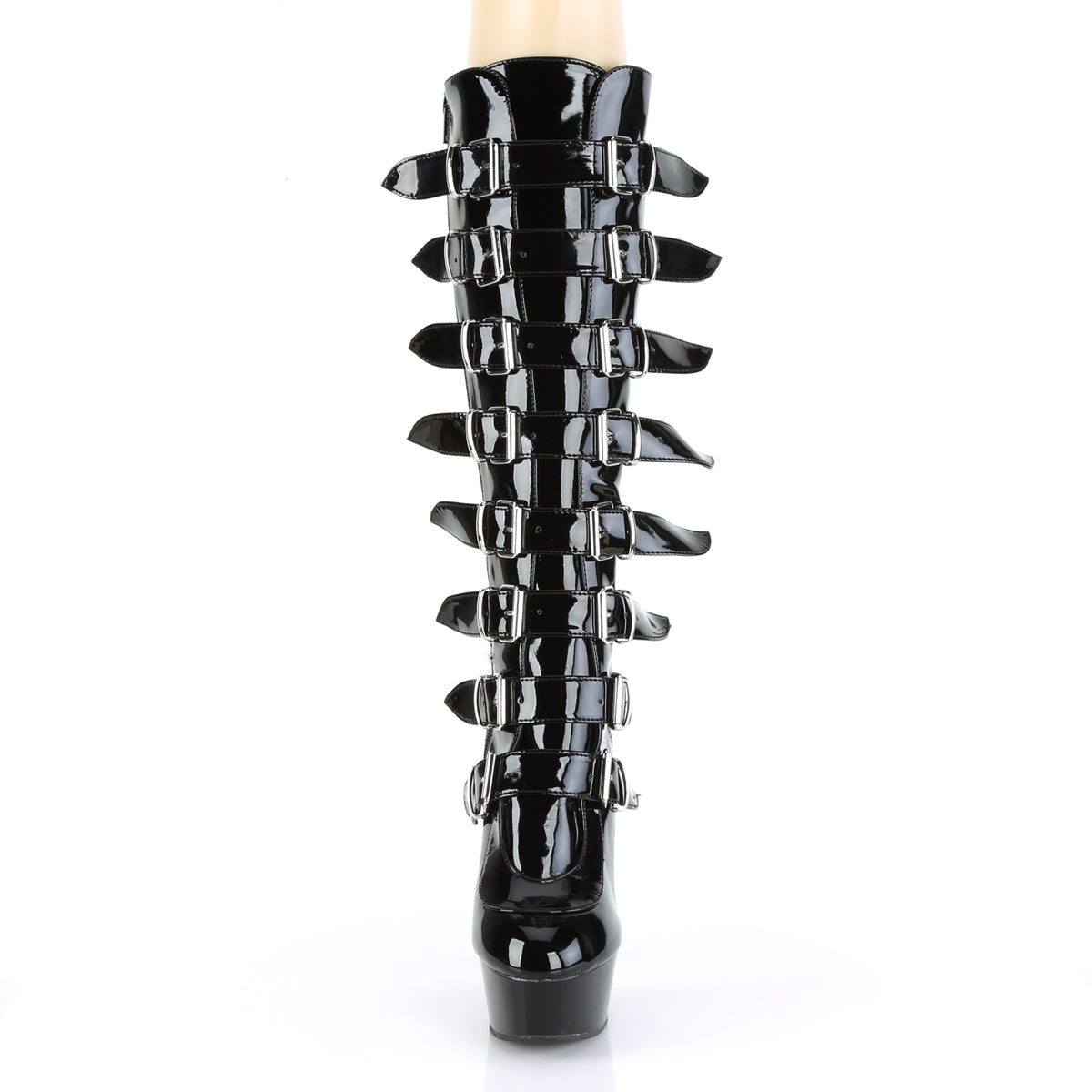 Pleaser Womens Boots DELIGHT-2049 Blk Pat/Blk