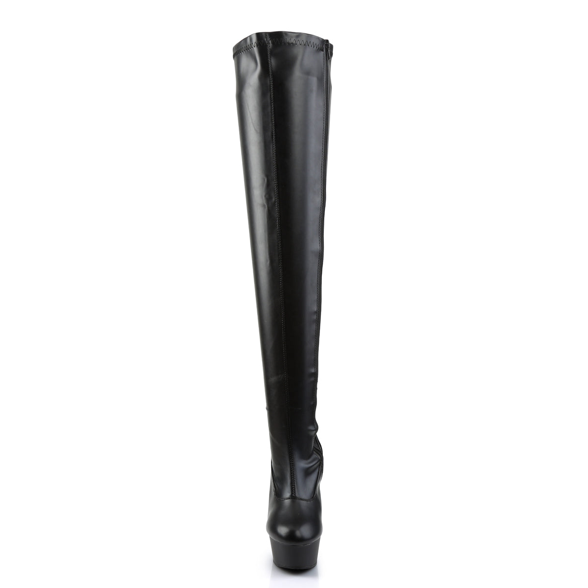Pleaser Womens Boots DELIGHT-3000 Blk Str Faux Leather/Blk Matte