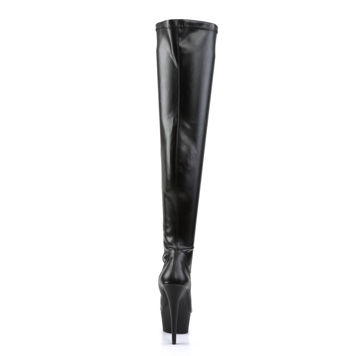 Pleaser Womens Boots DELIGHT-3000 Blk Str Faux Leather/Blk Matte