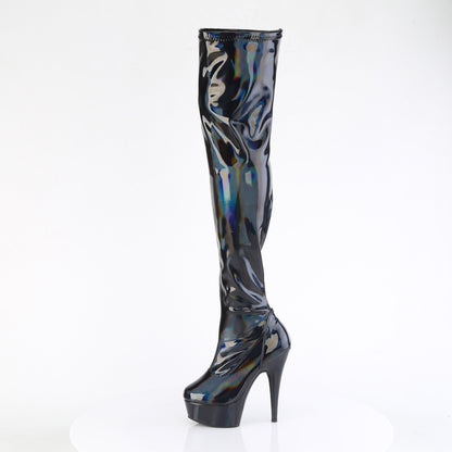 Pleaser   DELIGHT-3000HWR Blk Hologram Pat/M