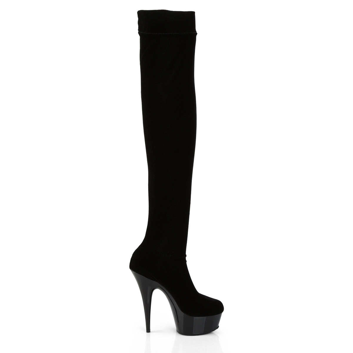 Pleaser Womens Boots DELIGHT-3002 Blk Str Velvet/Blk