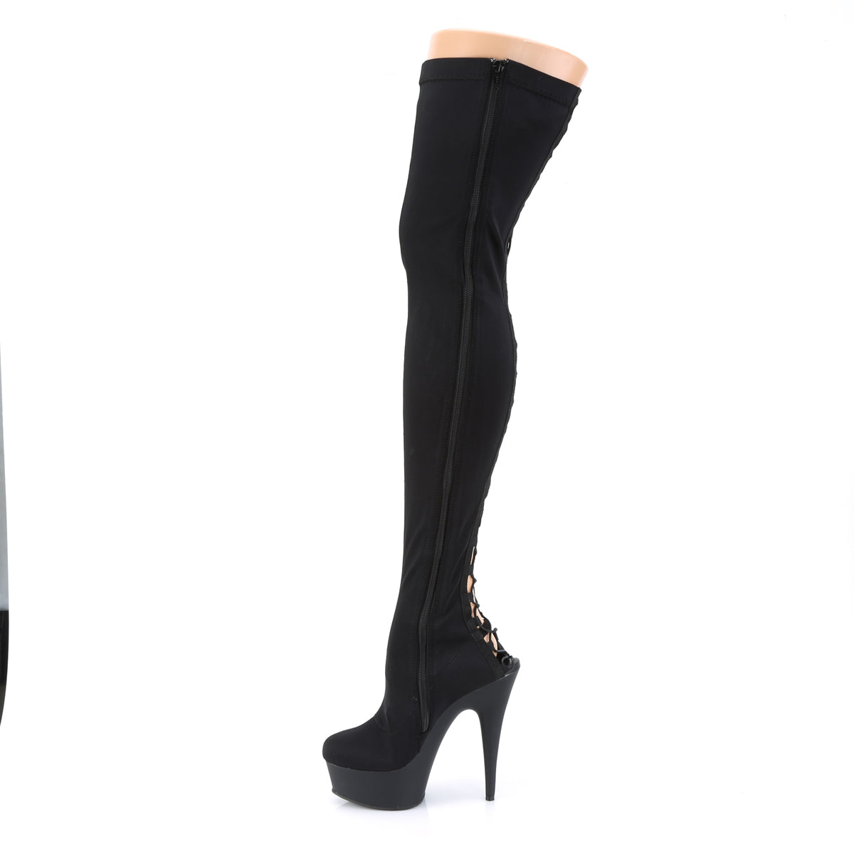 Pleaser Womens Boots DELIGHT-3003 Blk Lycra/Blk Matte