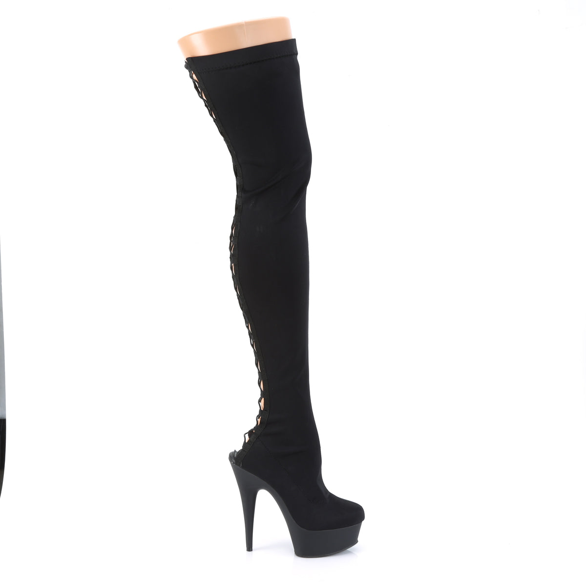 Pleaser Womens Boots DELIGHT-3003 Blk Lycra/Blk Matte