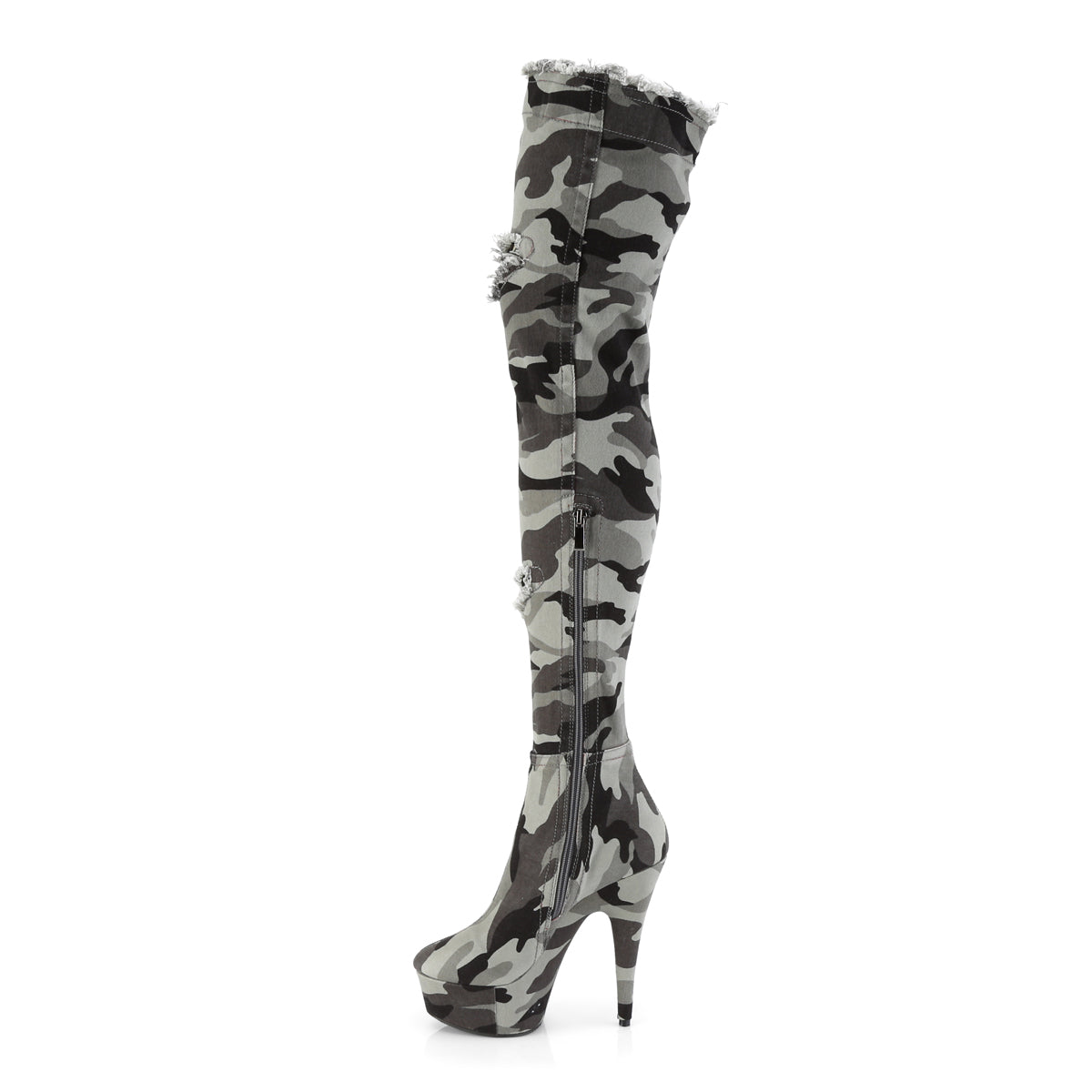 Pleaser Womens Boots DELIGHT-3005 Camo Str Fabric/Camo Str Fabric