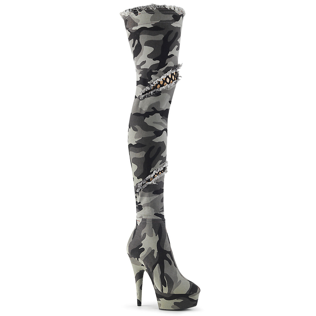 Pleaser Womens Boots DELIGHT-3005 Camo Str Fabric/Camo Str Fabric