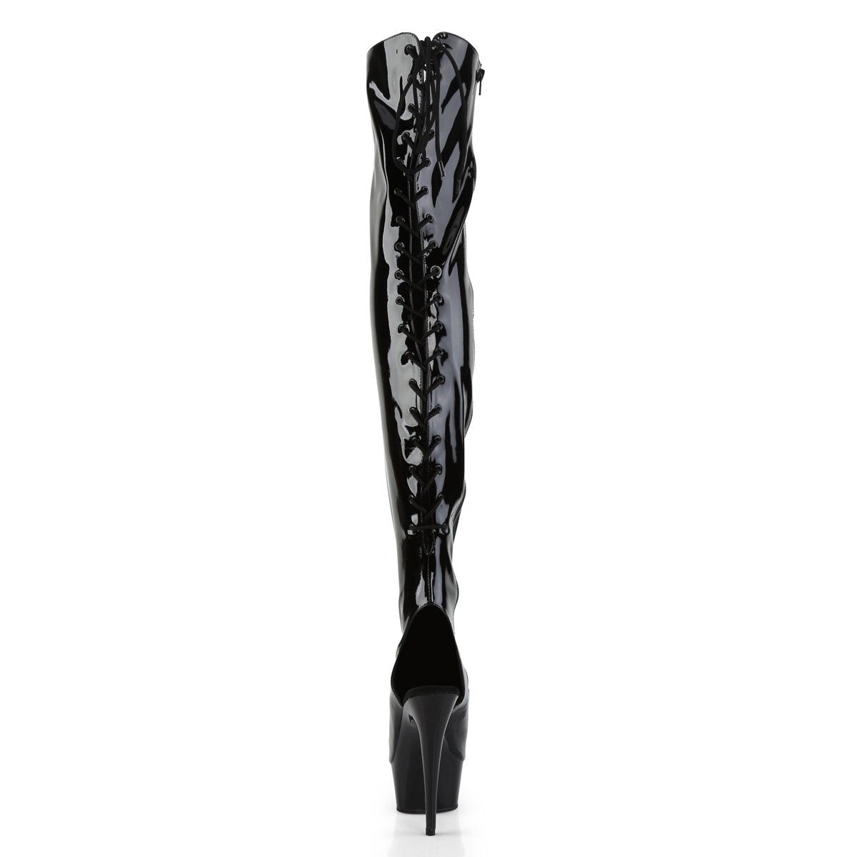 Pleaser Womens Boots DELIGHT-3017 Blk Str Pat/Blk