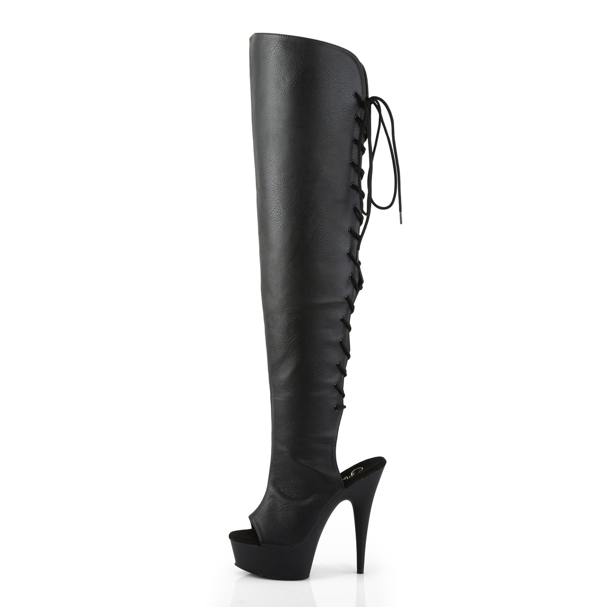 Pleaser Womens Boots DELIGHT-3019 Blk Faux Leather/Blk Matte