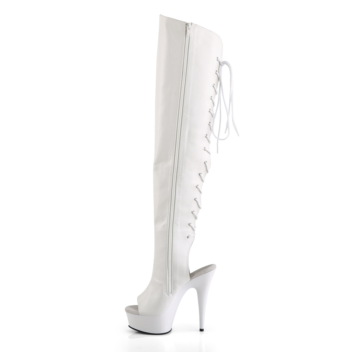 Pleaser Womens Boots DELIGHT-3019 Wht Faux Leather/Wht