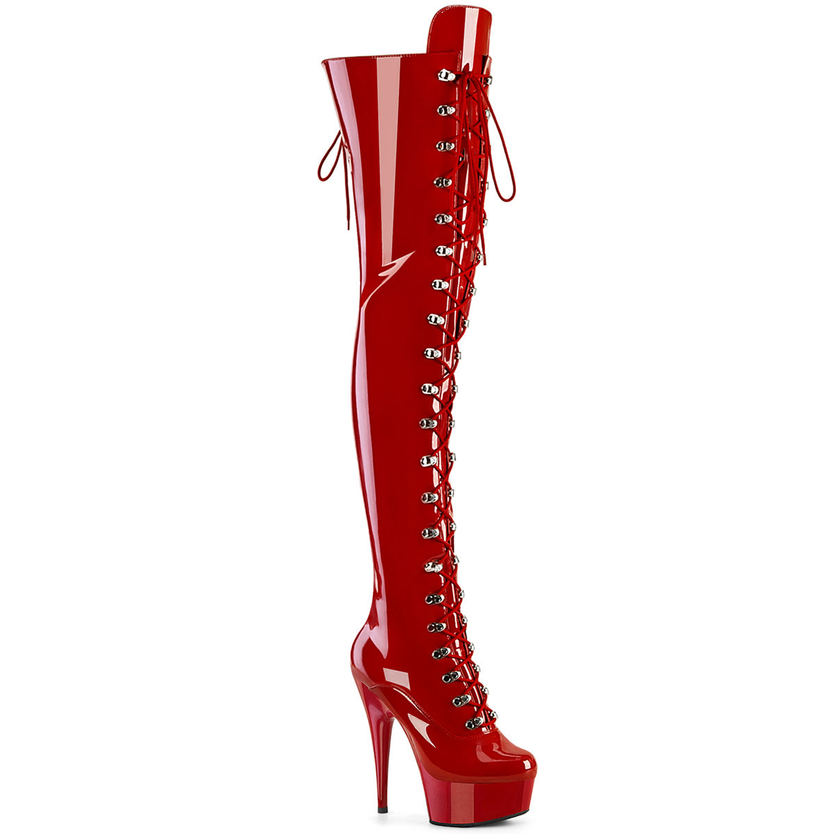 Pleaser   DELIGHT-3022 Red Str Pat/Red