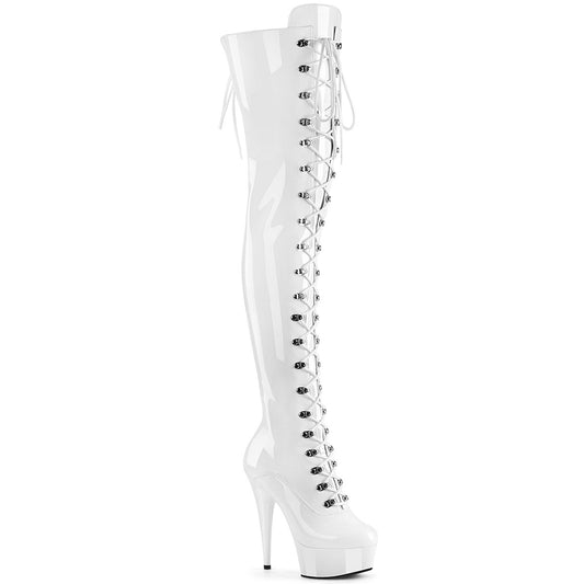 Pleaser   DELIGHT-3022 Wht Str Pat/Wht