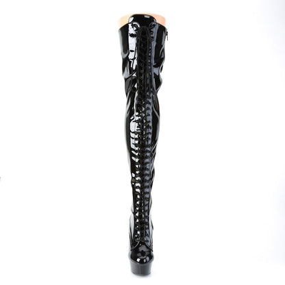 Pleaser Womens Boots DELIGHT-3023 Blk Str Pat/Blk