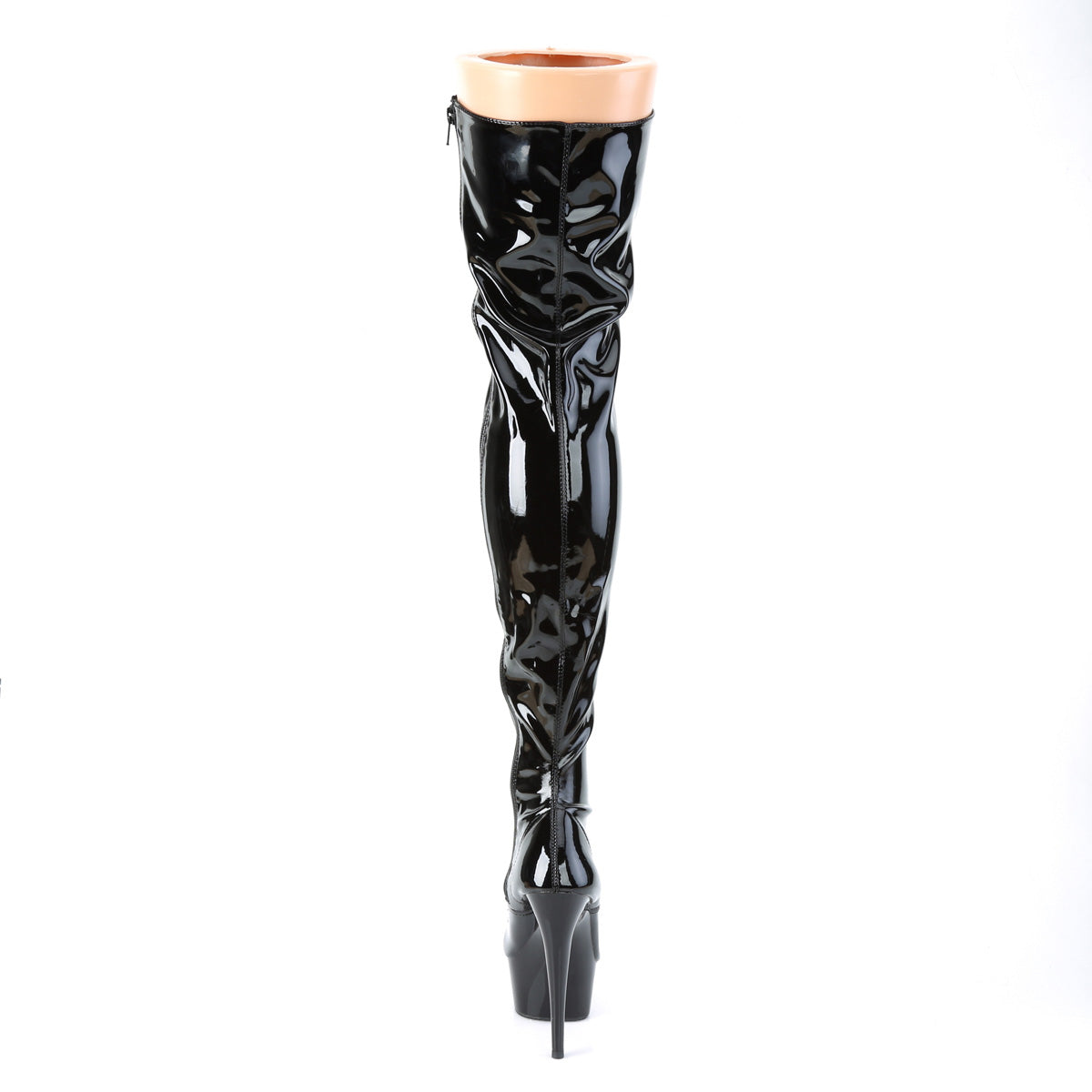 Pleaser Womens Boots DELIGHT-3023 Blk Str Pat/Blk