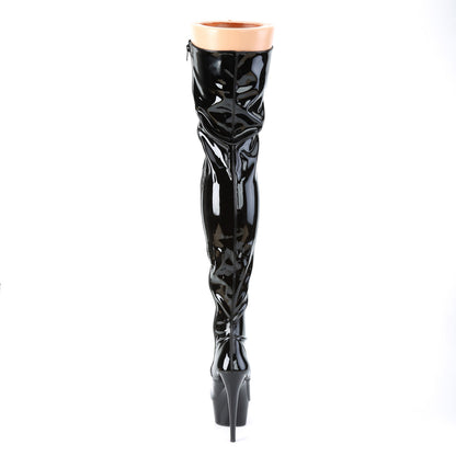 Pleaser Womens Boots DELIGHT-3023 Blk Str Pat/Blk