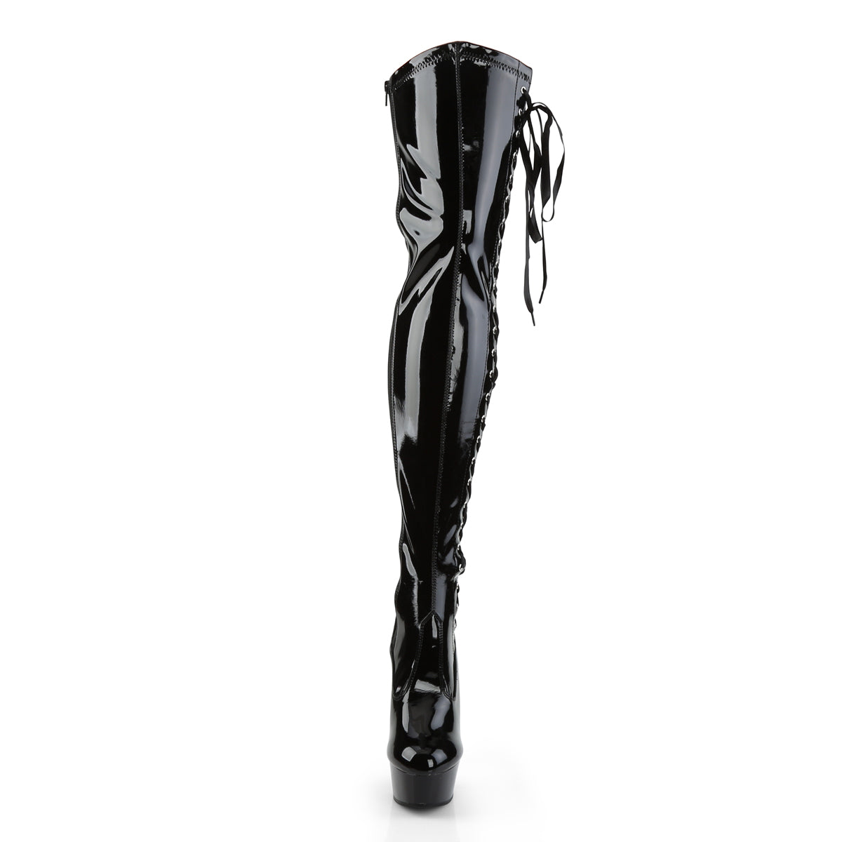 Pleaser Womens Boots DELIGHT-3050 Blk Str Pat/Blk