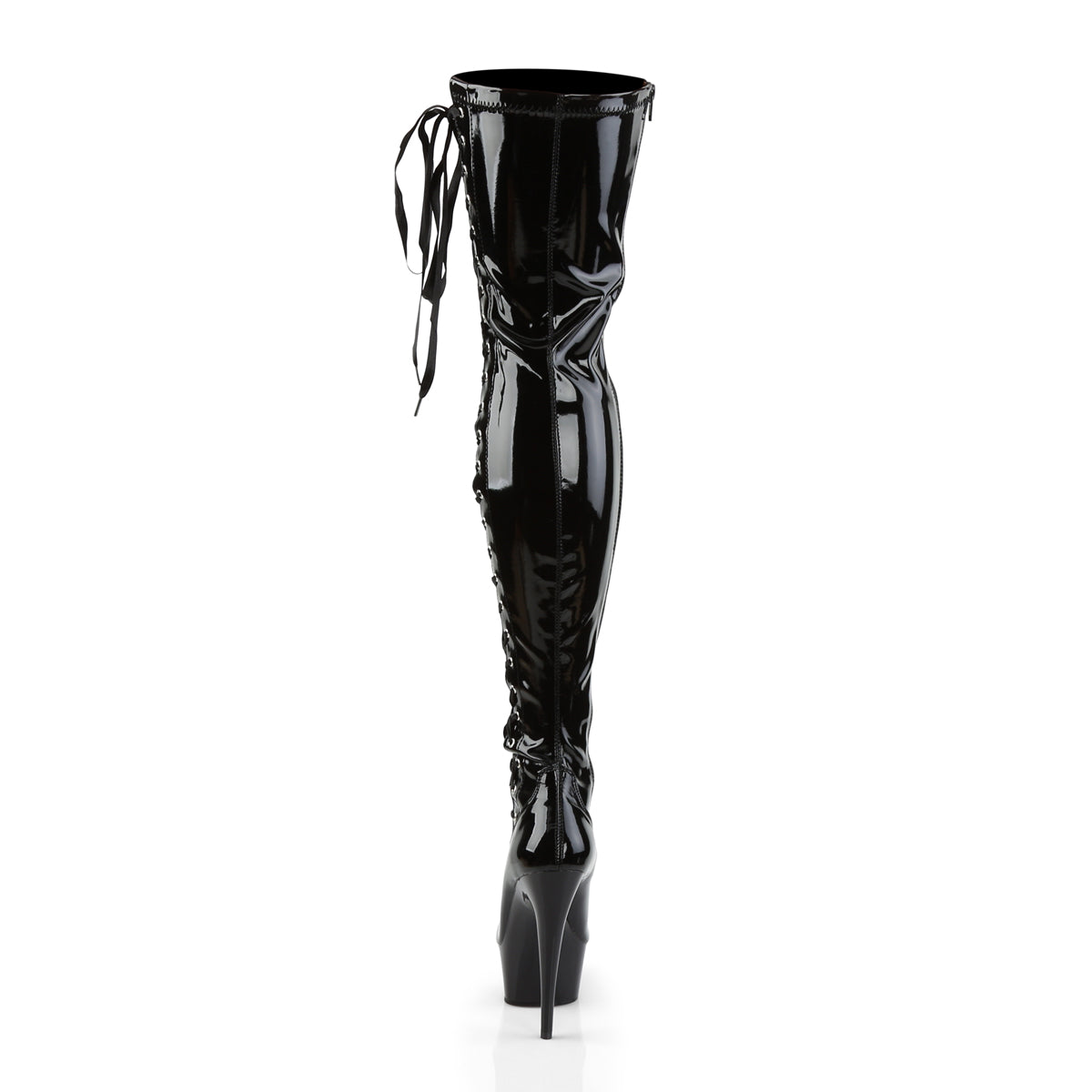 Pleaser Womens Boots DELIGHT-3050 Blk Str Pat/Blk